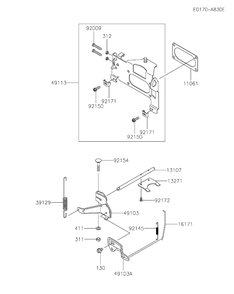 Fx921v-Ds13 Control Equipment Diagram and Parts List for FX921V-DS13  Cub Cadet Lawn Tractor